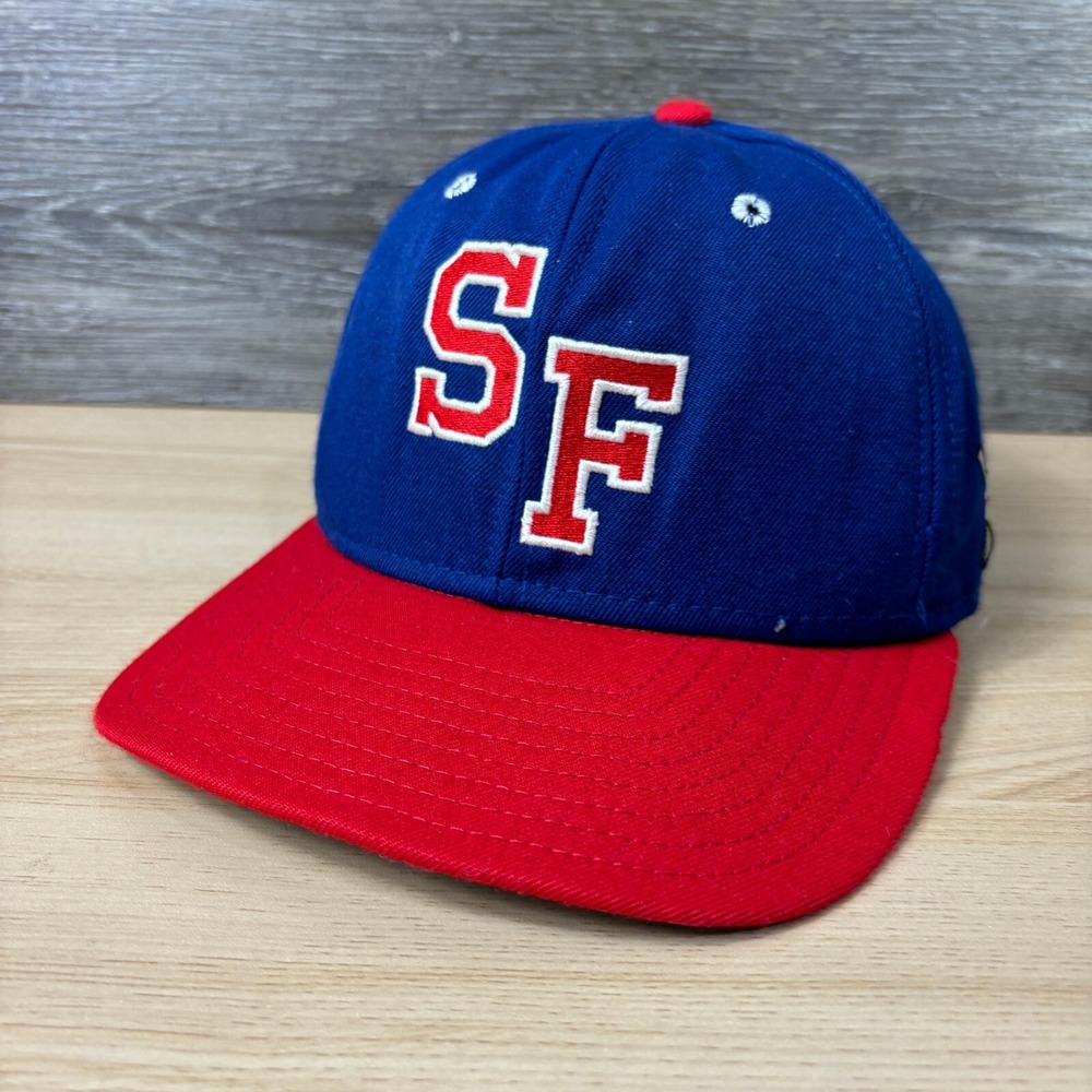 Vintage SF‎ Hat Cap Snapback Blue Red USA Made Vintage Adjustable